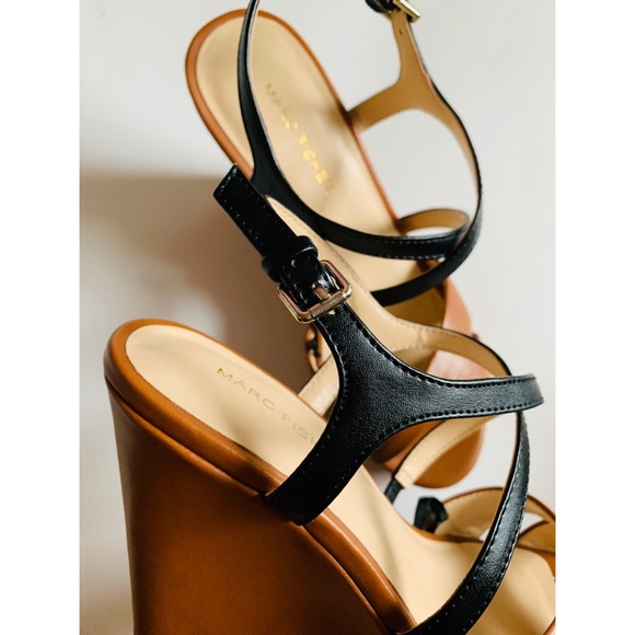 Marc Fisher Shoes Marc Fisher Wedge Heels With Ankle Strap In Brown